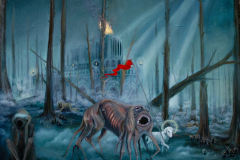 Aschefestung, 50x60cm Ölgemälde 2023