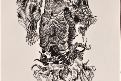 Bernadette, Tuschezeichnung 11 x 16 cm