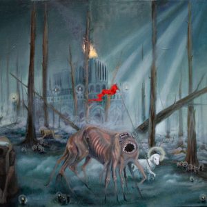 Aschefestung Original Ölgemälde