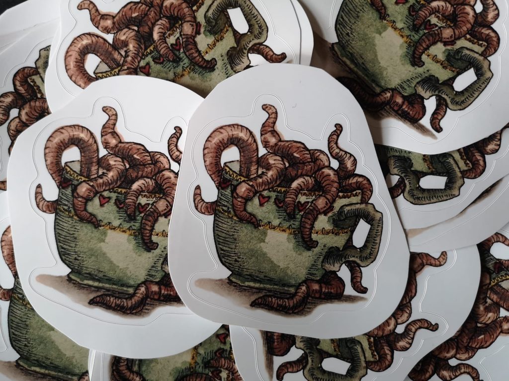 Wurmtasse Einzelsticker